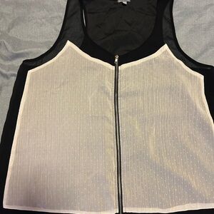 Charlotte Russe Black and White zipped Vest